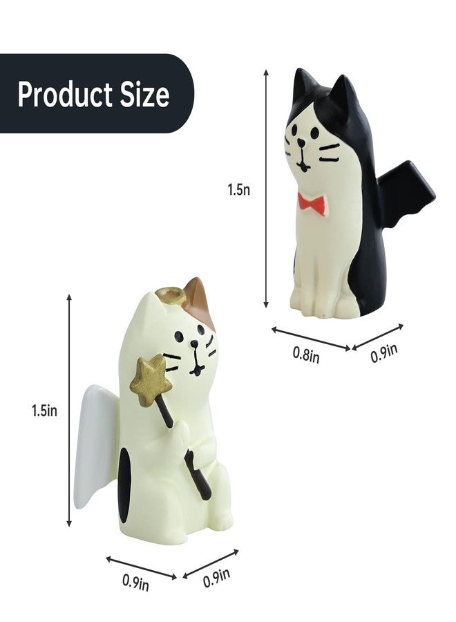RAQWI 2Pcs Cute Mini Cat Figurine for Office, Home Decoration for Cat Lovers - Image 2